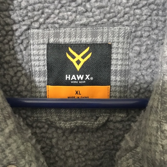 HAWX MEN'S LIGHT & DARK GRAY PLAID SHERPA LINED WORK INSULATED JACKET ~ XL - Picture 6 of 10